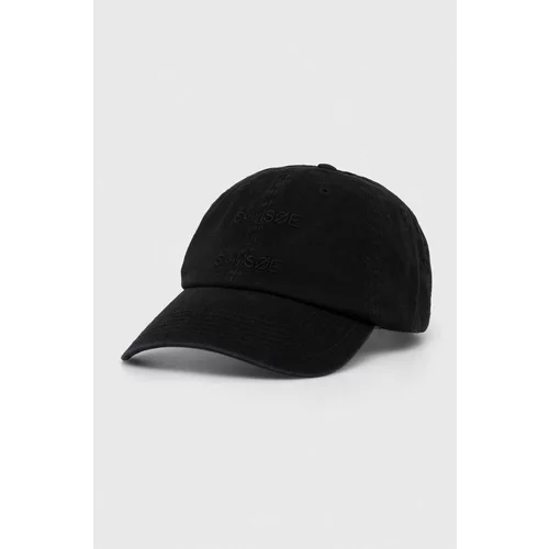 Samsoe Samsoe Bombažna bejzbolska kapa črna barva