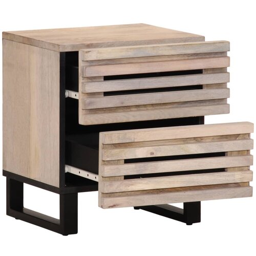 Maison Chic Nočna omarica - Nočna miza 40x34x46 cm trden beljen mangov les, (21688466) Slike