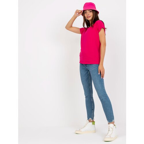 BASIC Feel Good Fuchsia cotton V-neck t-shirt BASIC Cijene