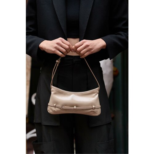Madamra Mink Patent Leather Women's Patent Leather Baguette Bag Slike