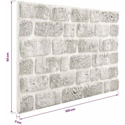  Zidne panele 10 pcs Svjetlosiva 100 x 50 cm EPS pjena Slike