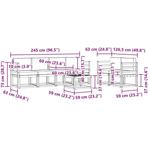  Set vanjskih sofa s jastukom 7 pcs Prirodna i bež Slike