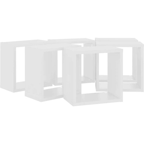  Kockaste zidne police 6 kom sive 26 x 15 x 26 cm - Bijela 26 x 15 x 26 cm 6 1 Slike