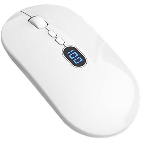 INF Brezžična miška USB Bluetooth z digitalnim zaslonom - 2.4G + Bluetooth White, (5000091389) Cene