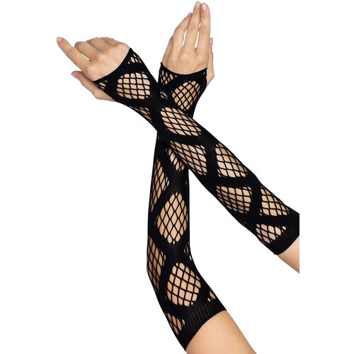 Leg Avenue Faux Wrap Net Arm Warmers 2675 Black Cene