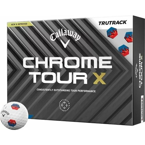 Callaway Chrome Tour X White Golf Balls Red/Blue TruTrack