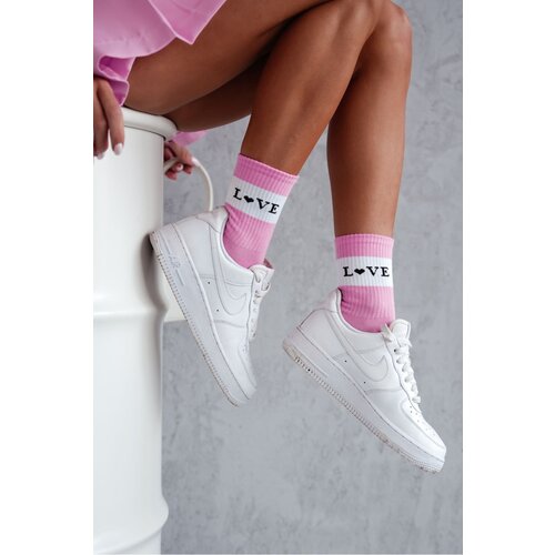 Milena Womens Cotton Socks LOVE Pink Cene