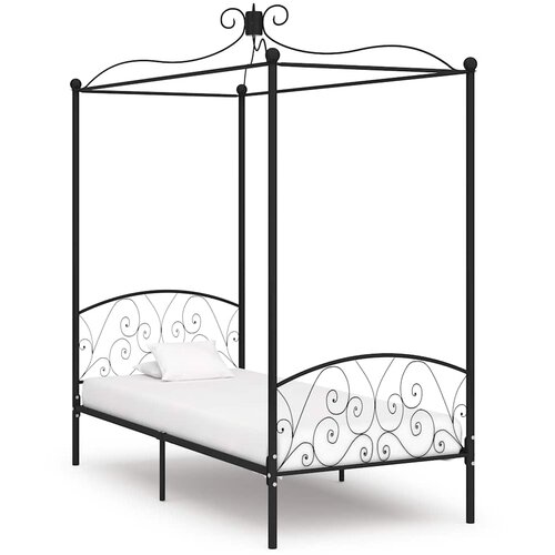  Okvir za krevet s nadstre&scaron;nicom crni metalni 100 x 200 cm Cijene