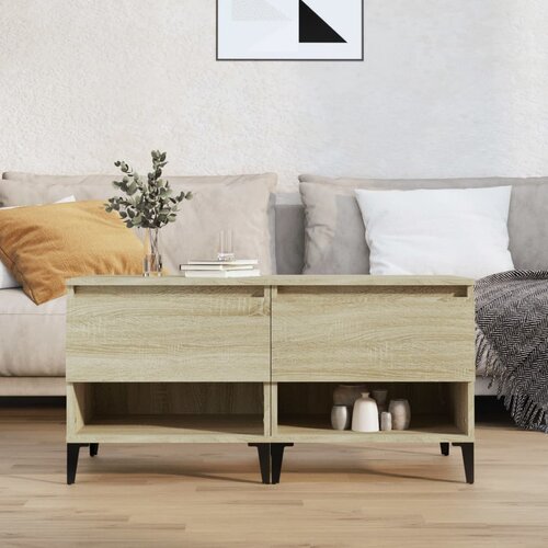 The Living Store Stranska mizica 2 kosa sonoma hrast 50x46x50 cm inženirski les - Stranska Mizica, (21662712) Cene