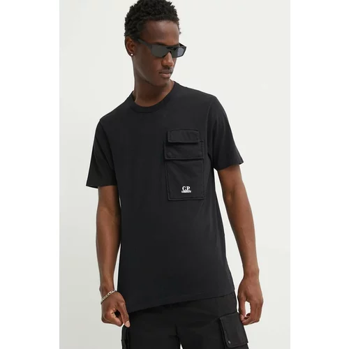 C.P. Company Pamučna majica Jersey Flap Pocket za muškarce, boja: crna, s tiskom, 16CMTS211A005697G