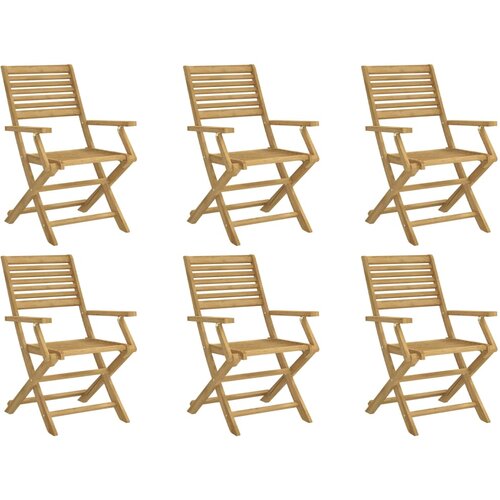 Maison Chic Zložljivi Vrtni Stoli - Stol za vrti 6 kosov 54,5x61,5x86,5 cm trdna akacija JS3000, (21875824) Slike