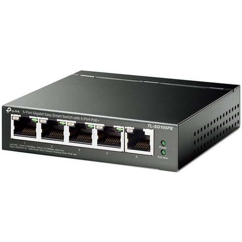 Tp-link TP Link TL-SG105PE 5-portni Gigabit Easy Smart Switch sa 4-portnim PoE+, metalnim kući&amp;scaron;tem,... Slike