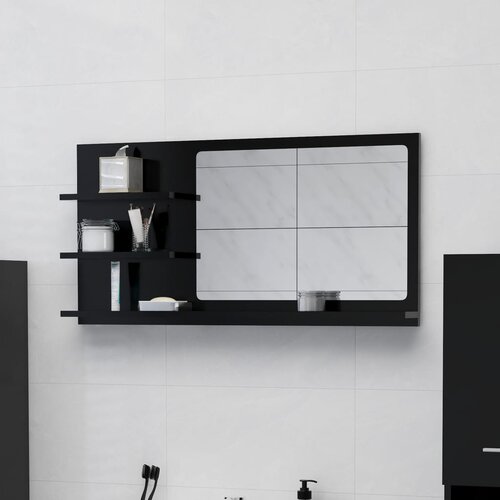 vidaXL Kupaonsko ogledalo crno 90 x 10,5 x 45 cm od iverice Cijene