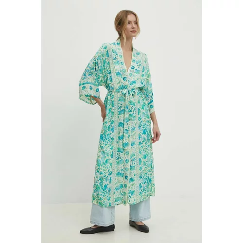 Answear Lab Kimono zelena barva