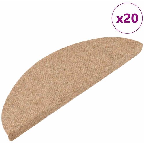 VidaXL Prostirke za stepenice samoljepljive 20 kom bež 56x17x3 cm Slike
