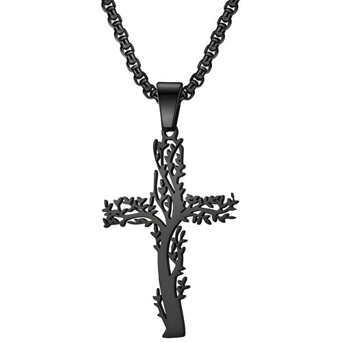 Ogrlica Tree Cross - Crna KP34111 Slike