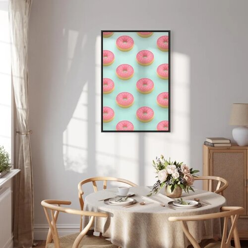  Slika - Pastel Donuts (1 Part) Vertical 60x90 U crnom drvenom okviru Slike