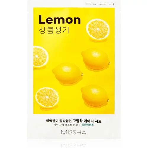 MISSHA Airy Fit Lemon maska iz platna za posvetlitev in vitalnost kožo 19 g