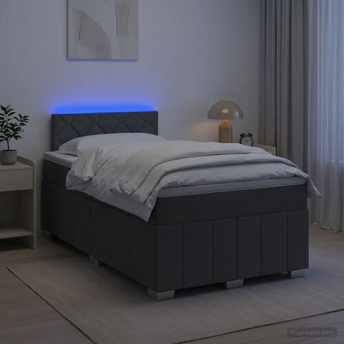  Boxspring krevet s madracem Tamnosiva 120 x 200 cm Tkanina Cene
