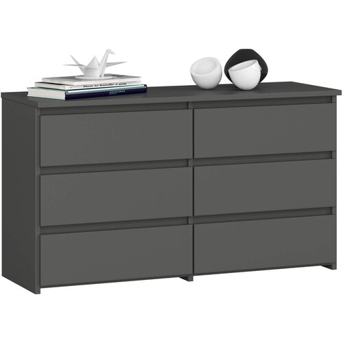 AKORD Cl100 Komoda, 6 Predalov, Siva, (5000332172) Slike