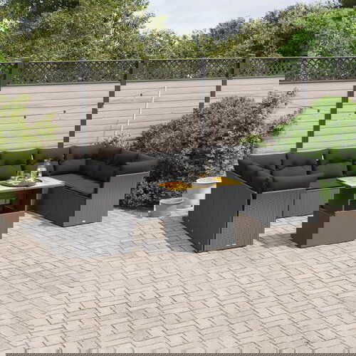 vidaXL 11-dijelni set vrtnih sofa od poliratana s jastucima crni Cijene