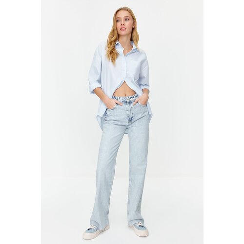Trendyol Light Blue High Waist Wide Leg Jeans Slike