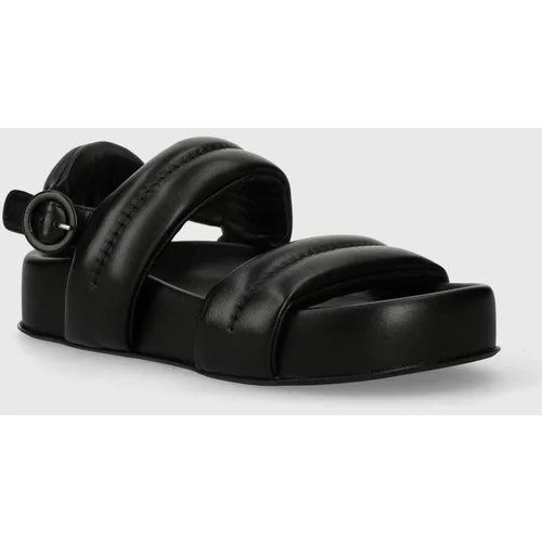 Agl Kožne sandale JANE za žene, boja: crna, s platformom, D685004PGSOFTY0000