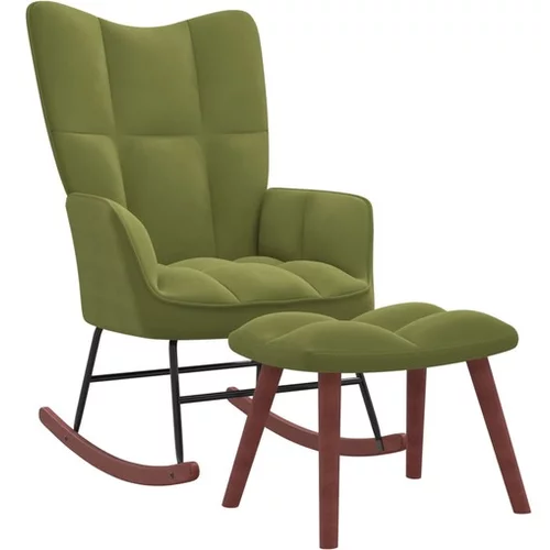  Gugalni stol s stolčkom svetlo zelen žamet
