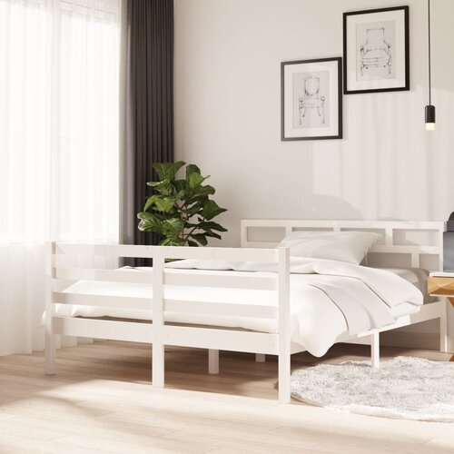 The Living Store Posteljni okvir bel iz borovine 140x190 cm - Posteljni Okvir, (21523335) Slike