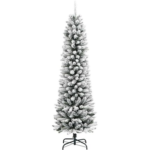 VidaXL Umjetno božićno drvce s stalakom Zelena i bijela 150 cm Slike