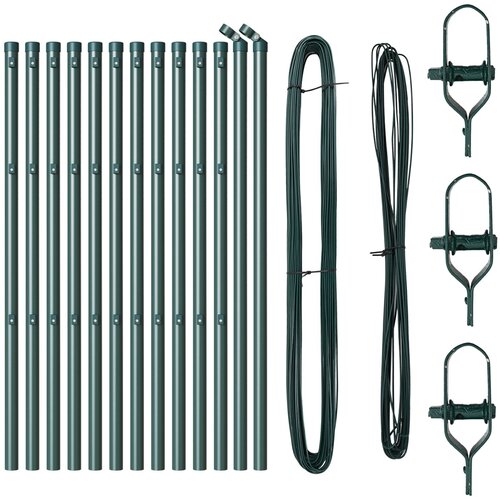 VidaXL Stebri za ograjo 13 kosov Zeleni &amp;Oslash;32 mm 120 cm Galvanizirana jekla Slike