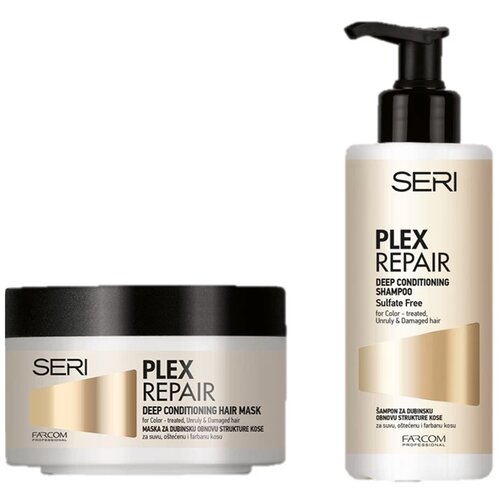 Farcom seri plex repair maska za dubinsku rekonstrikciju kose, 250 ml + seri plex repair šampon za dubinsku rekonstrukciju kose, 250 ml Cene