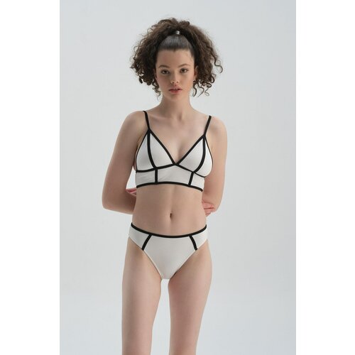 Dagi Black and White 6 Cm High Waist Bikini Bottom Slike
