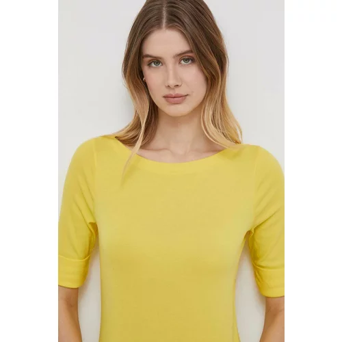 Polo Ralph Lauren Kratka majica ženski, rumena barva