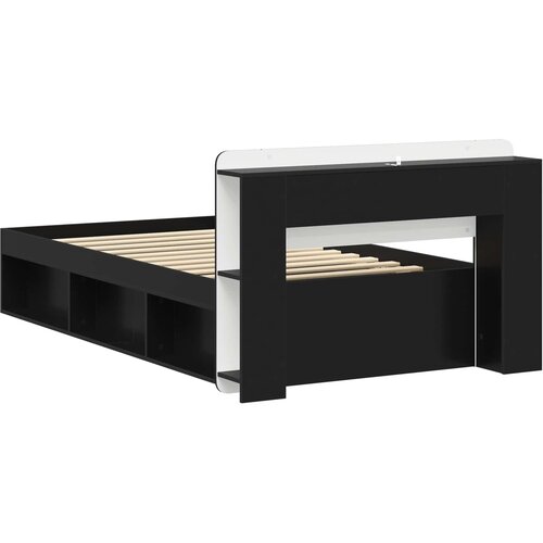  Okvir kreveta s pohranom Crna 90 x 200 cm Konstruirano drvo Slike