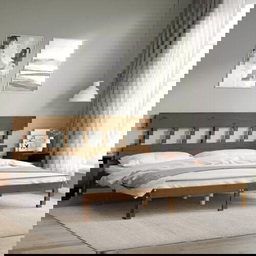 vidaXL Okvir kreveta s uzglavljem boja meda 200x200cm od masivnog drva Cijene