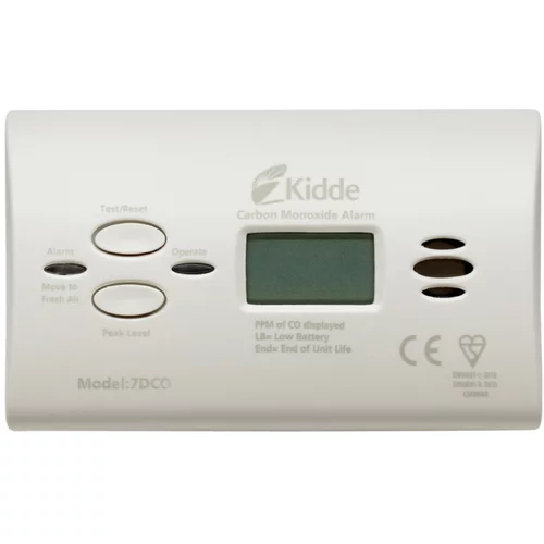KIDDE Detektor ogljikovega monoksida K7DCO (85 dB, 11,9 x 7,2 x 3,9 cm, digitalni)