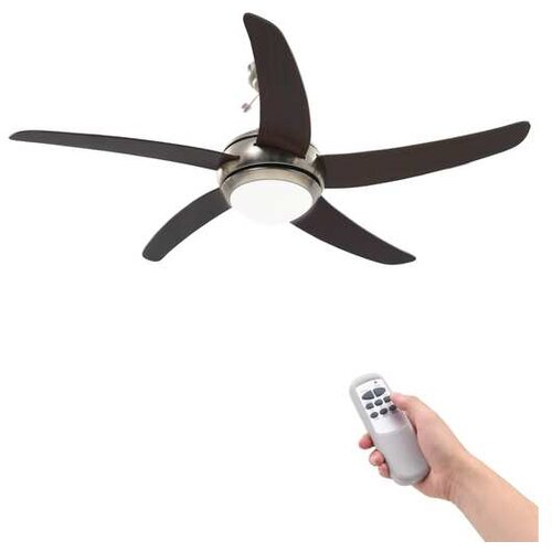  Dekorativni stropni ventilator s svetilko 128 cm rjav Cene