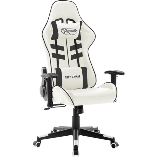 vidaXL Gaming stol belo in črno umetno usnje Cene