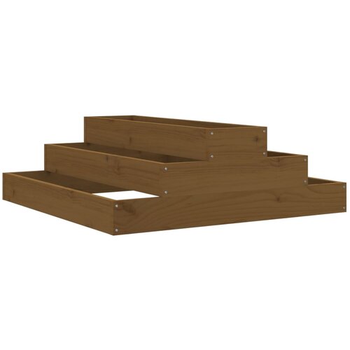 Maison Chic Visoka greda - Greda - Cvetlični Lonec medeno rjava 80x80x27 cm trdna borovina, (21790500) Slike