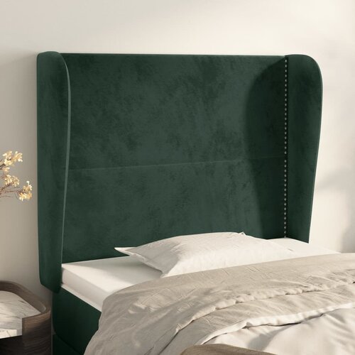 vidaXL Uzglavlje s ušima tamnozeleno 83 x 23 x 118/128 cm baršunasto Cijene