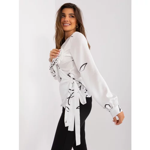 Fashion Hunters White formal blouse with print