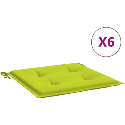 vidaXL Blazine za vrtne stole 6 kosov svetlo zelene 50x50x3 cm blago Cene