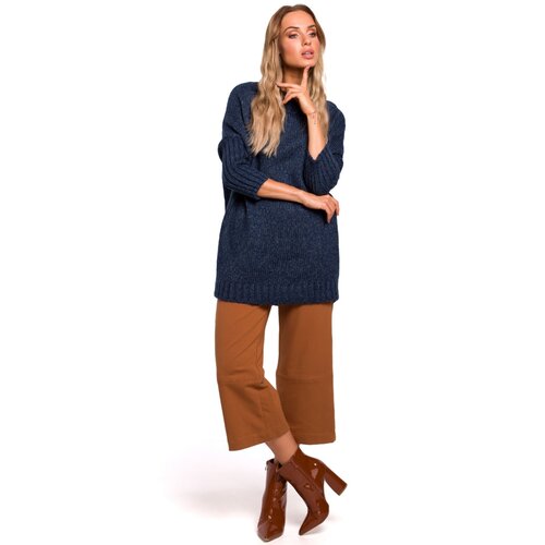 Made Of Emotion Woman&amp;#039;s Pullover M470 Navy Blue Slike