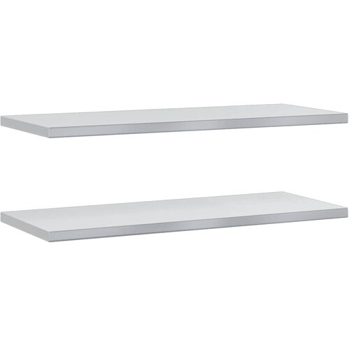 Maison Chic 2 kosi Stenske Police - Viseče police 100x40x3 cm srebrna nerjaveče jeklo, (21758666) Slike
