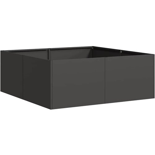 Maison Chic Cvetlični Lonec - Cvetlično korito črn 80x80x30 cm Jeklo, (21789838) Cene