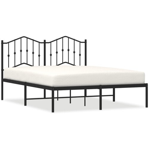 Maison Chic Kovinski Posteljni okvir - Dvoposteljna postelja - Zakonska postelja z vzglavjem črn 140x200 cm, (21693345) Cene