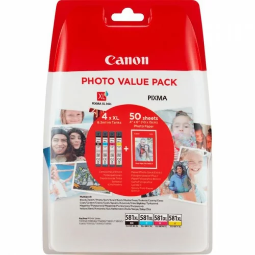 Canon Komplet barvnih kartuš CLI-581 XL + Foto papir / Original