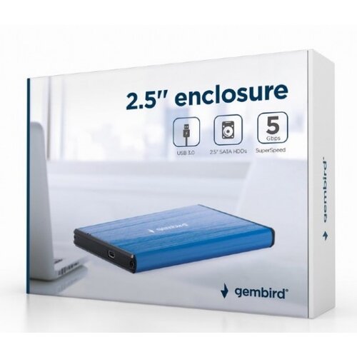 Gembird EE2 U3S 3 db usb 3.0 externo kući&amp;scaron;te za 2.5 sata hard diskove, aluminium, deep blue Slike