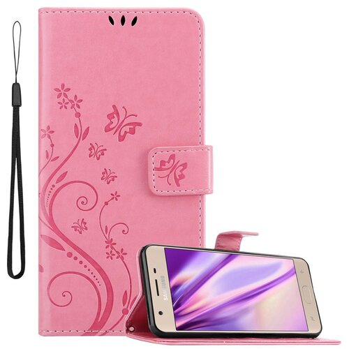 Cadorabo Samsung Galaxy J3 2018 v klasična zlata - ovitek v cvetličnem dizajnu z magnetnim zapiranjem, stoječo funkcijo in režami za kartice, (20559380) Cene